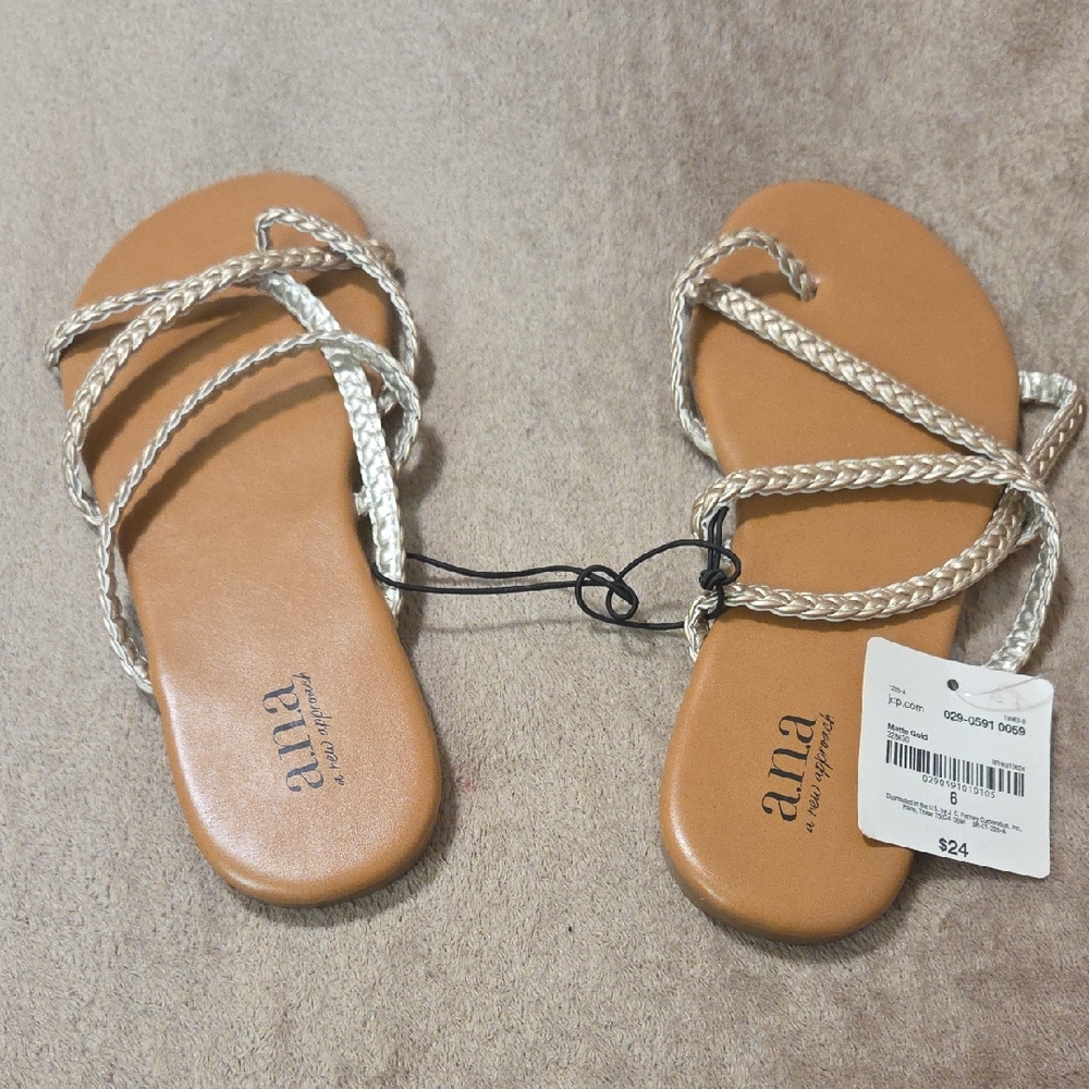 a.n.a Tan and Cream Braided Sandals